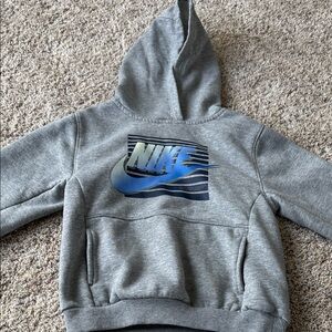 Nike Kids Gray and Blue Hoodie
